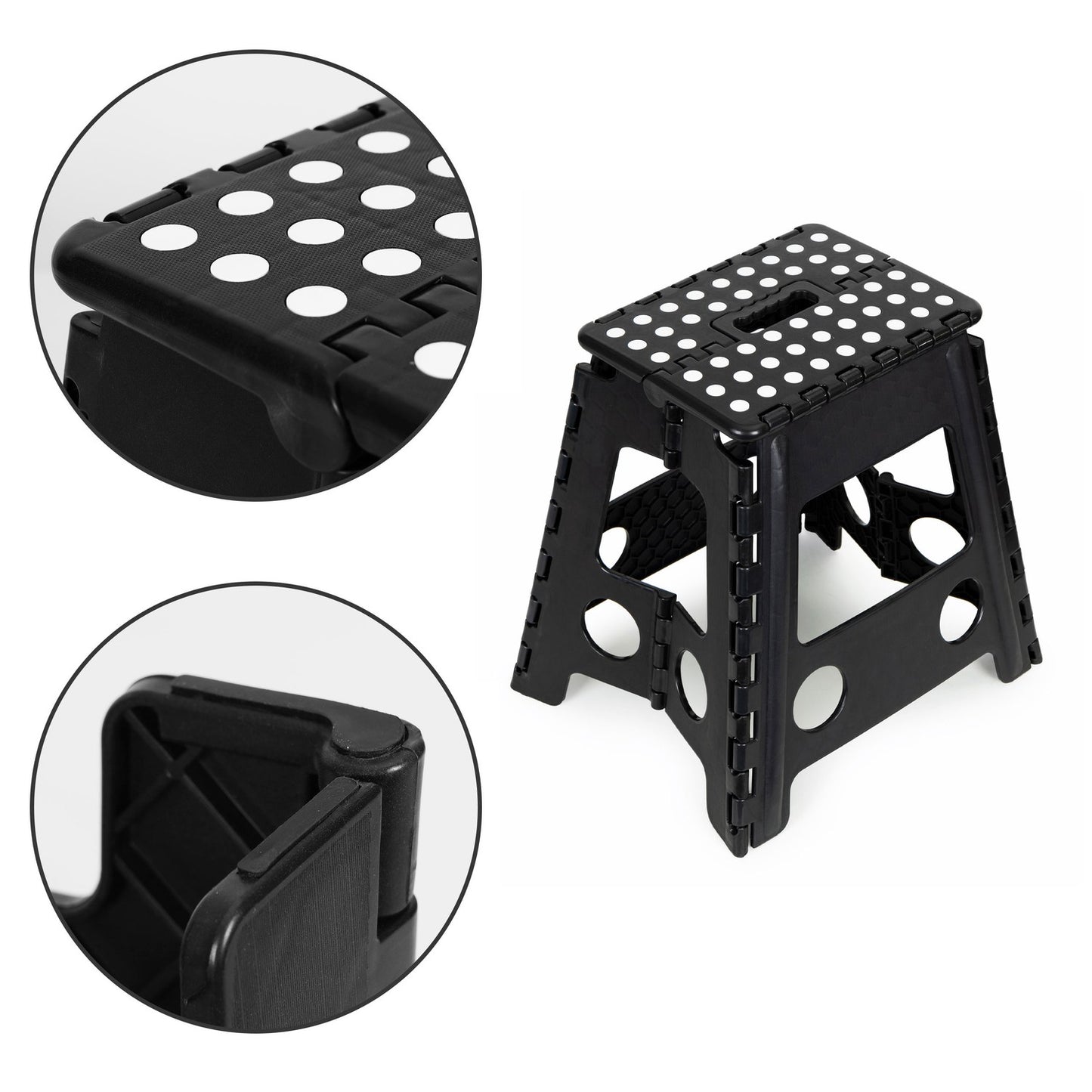 Folding stool, 1-step plastic stool, 39 cm