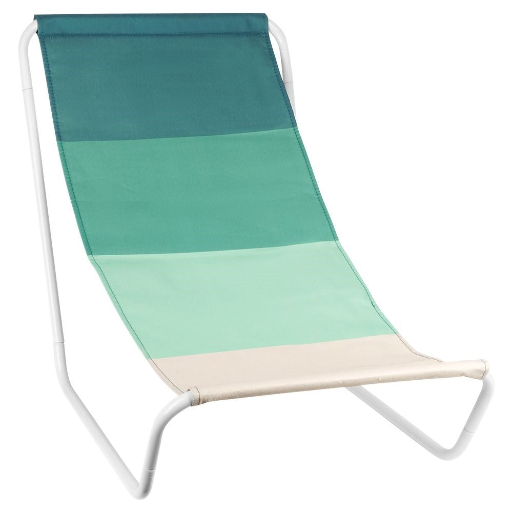 Folding sun lounger with metal frame and carrying bag