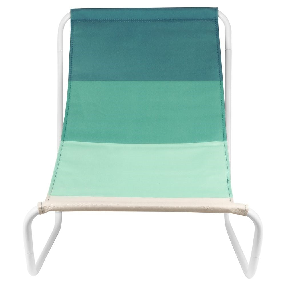 Folding sun lounger with metal frame and carrying bag