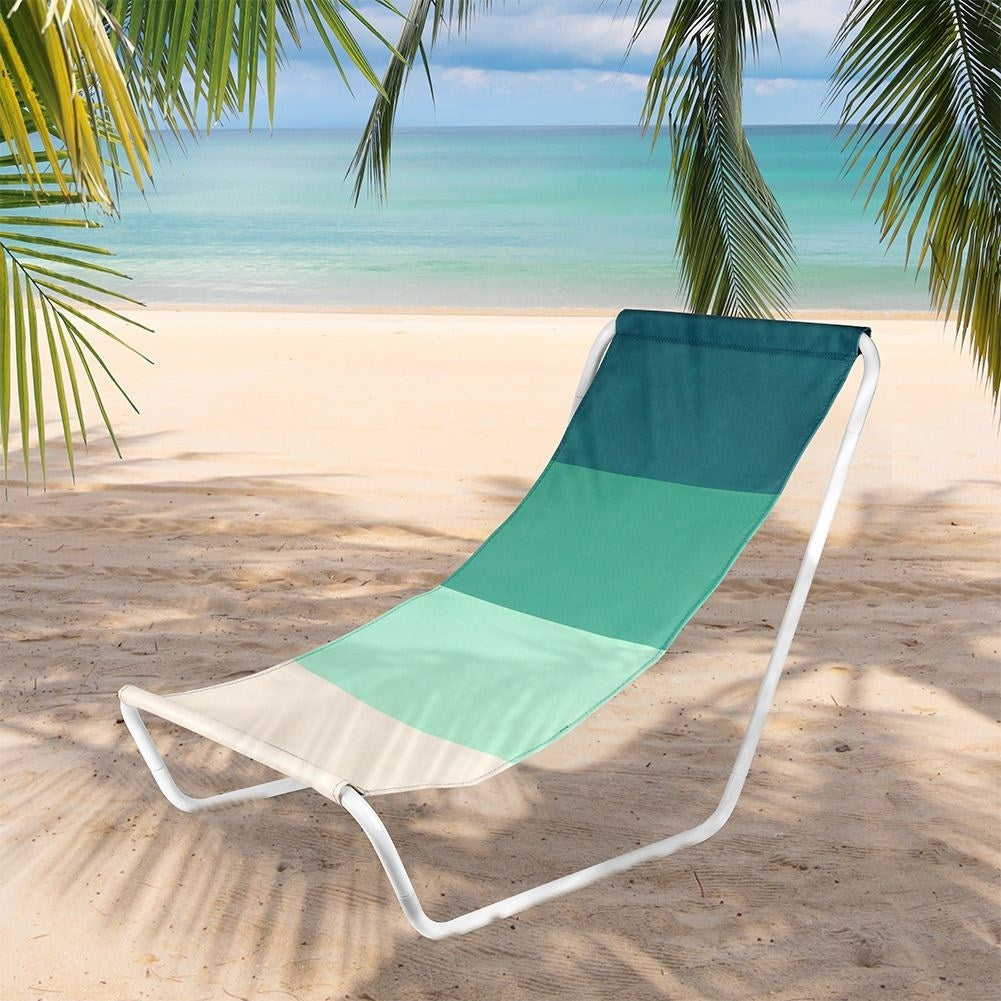 Folding sun lounger with metal frame and carrying bag