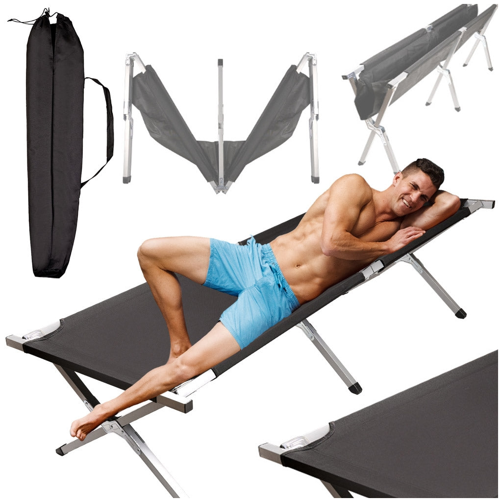 Folding touring field bed canada black