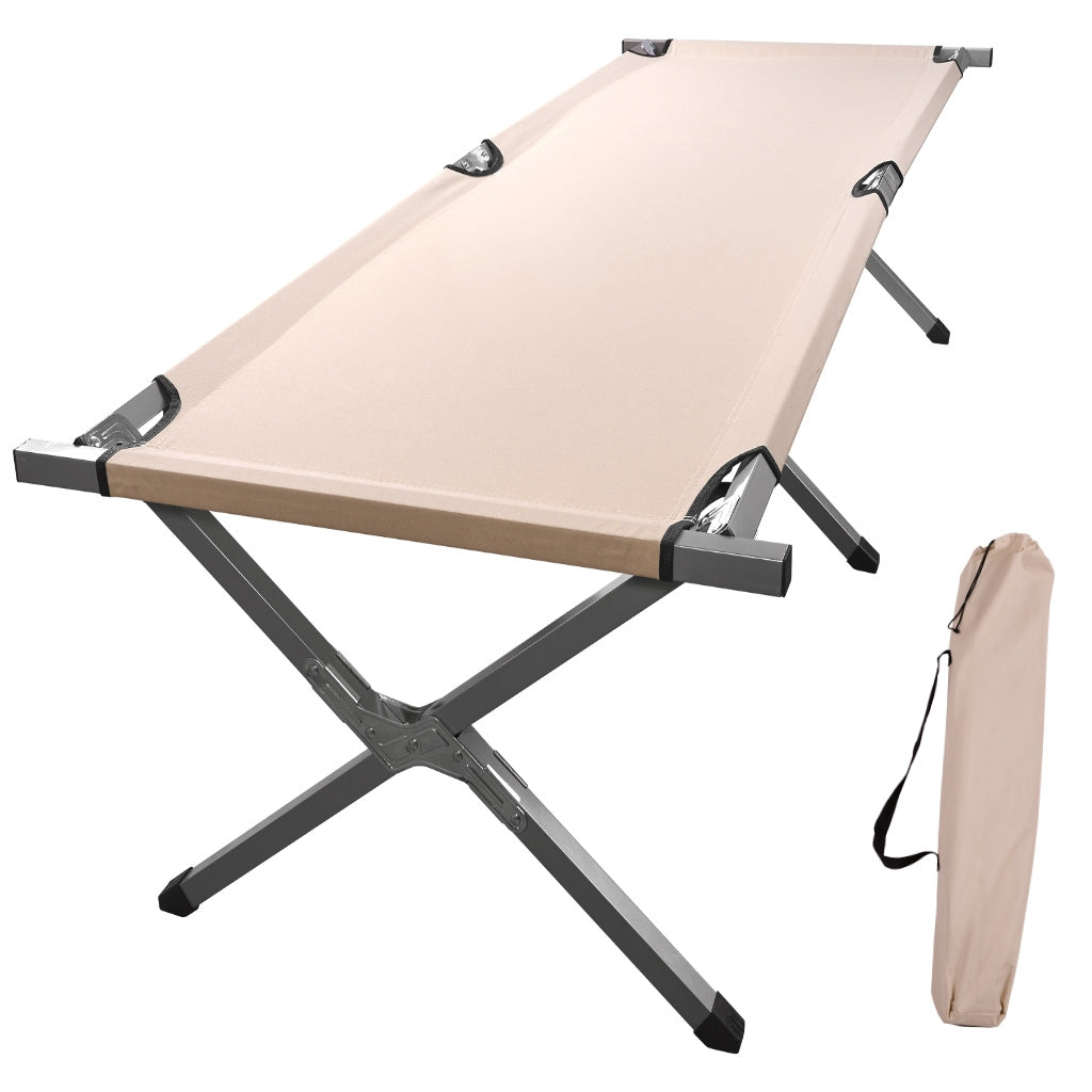 Folding tourist field bed canada khaki