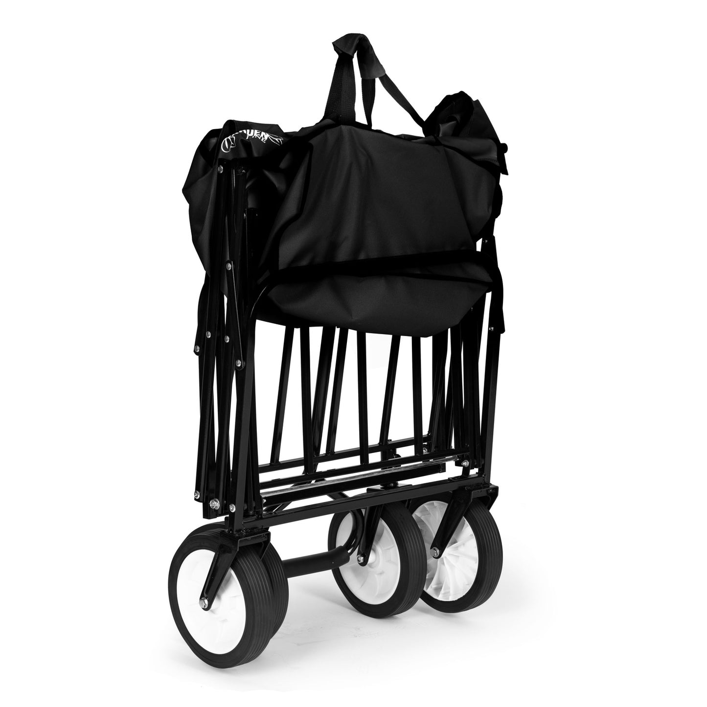 Folding transport trolley large beach garden trolley 70kg black