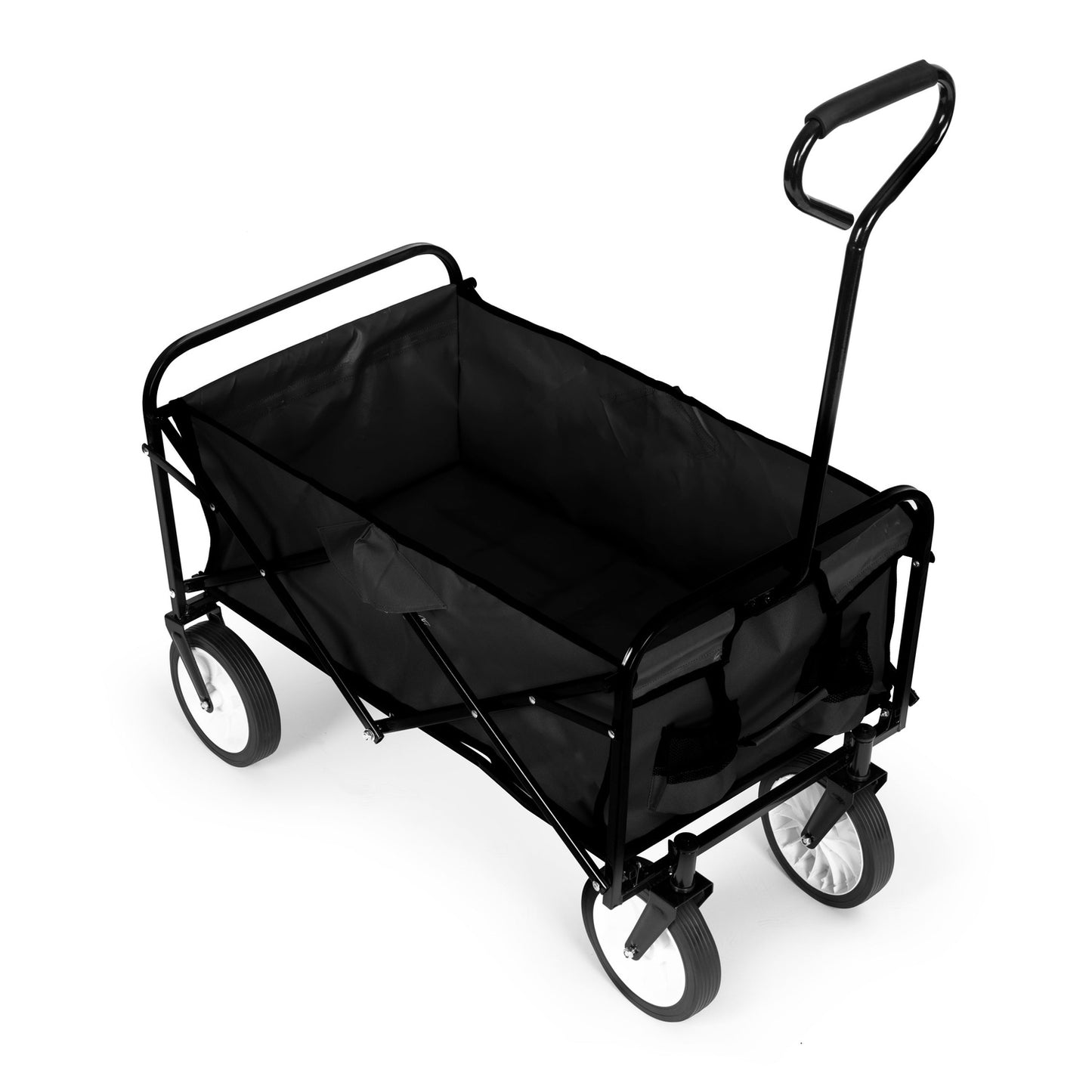 Folding transport trolley large beach garden trolley 70kg black
