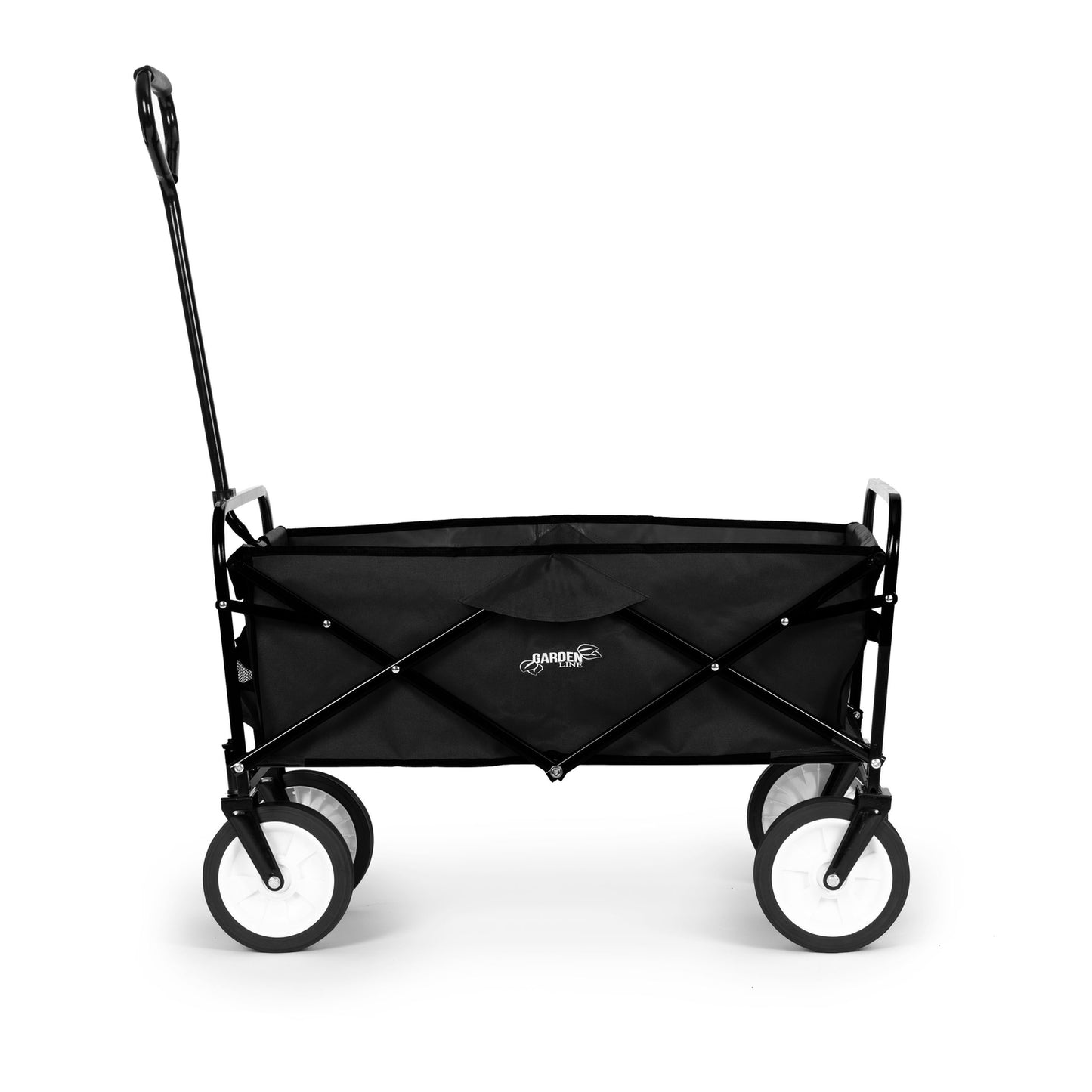 Folding transport trolley large beach garden trolley 70kg black