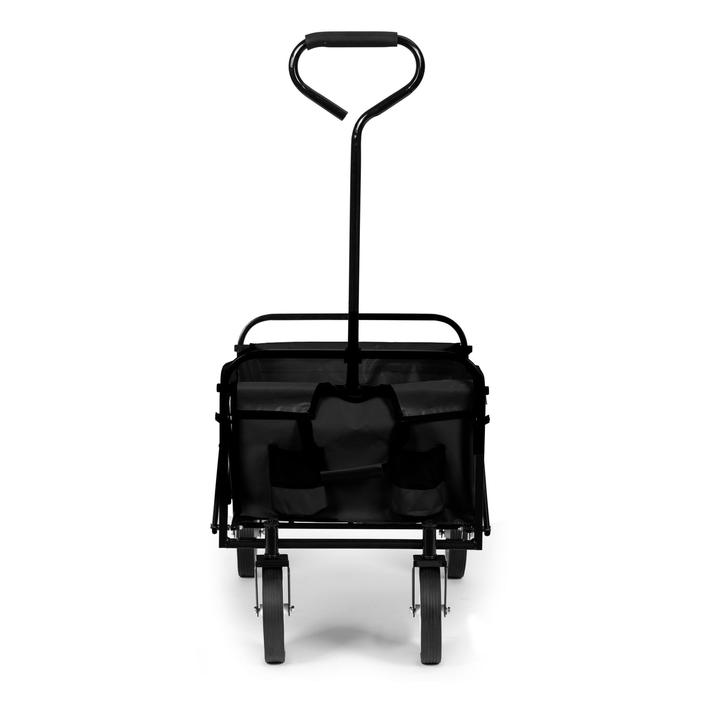 Folding transport trolley large beach garden trolley 70kg black