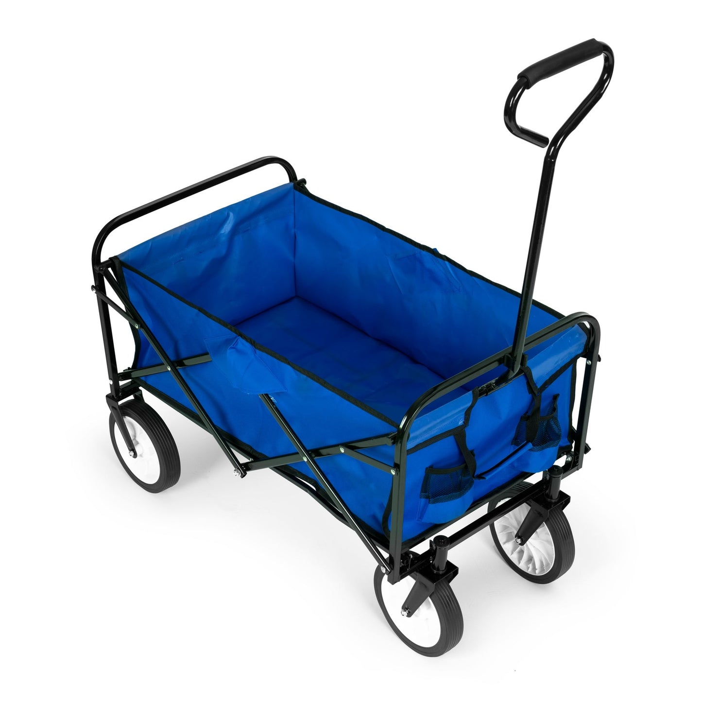 Folding transport trolley large beach garden trolley 70kg blue