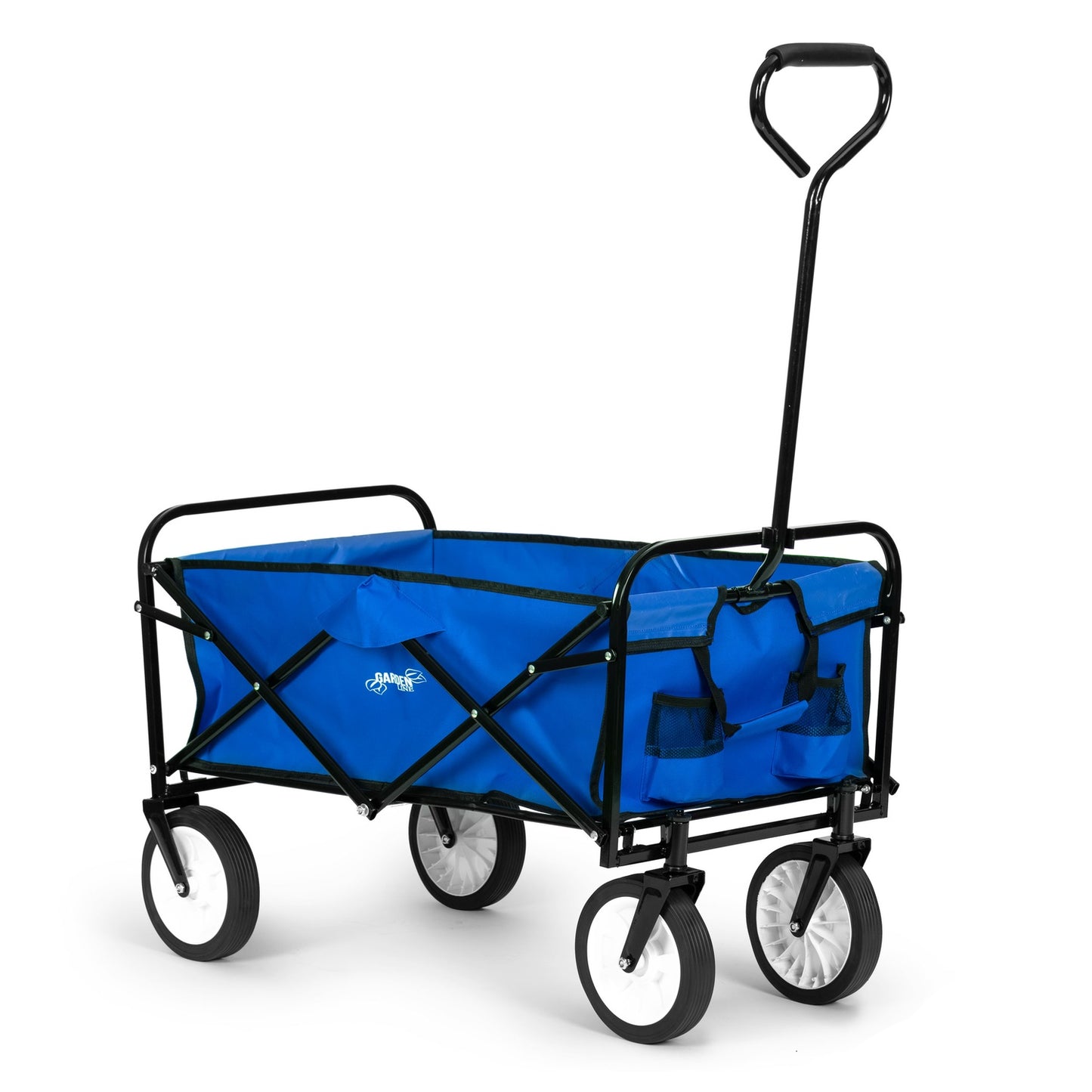 Folding transport trolley large beach garden trolley 70kg blue