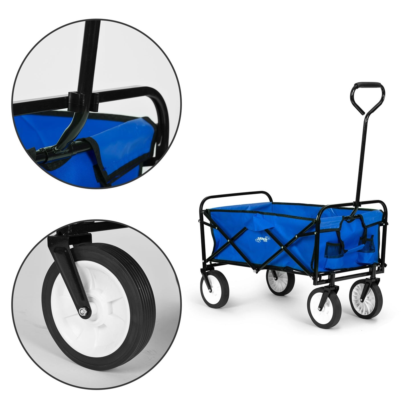 Folding transport trolley large beach garden trolley 70kg blue