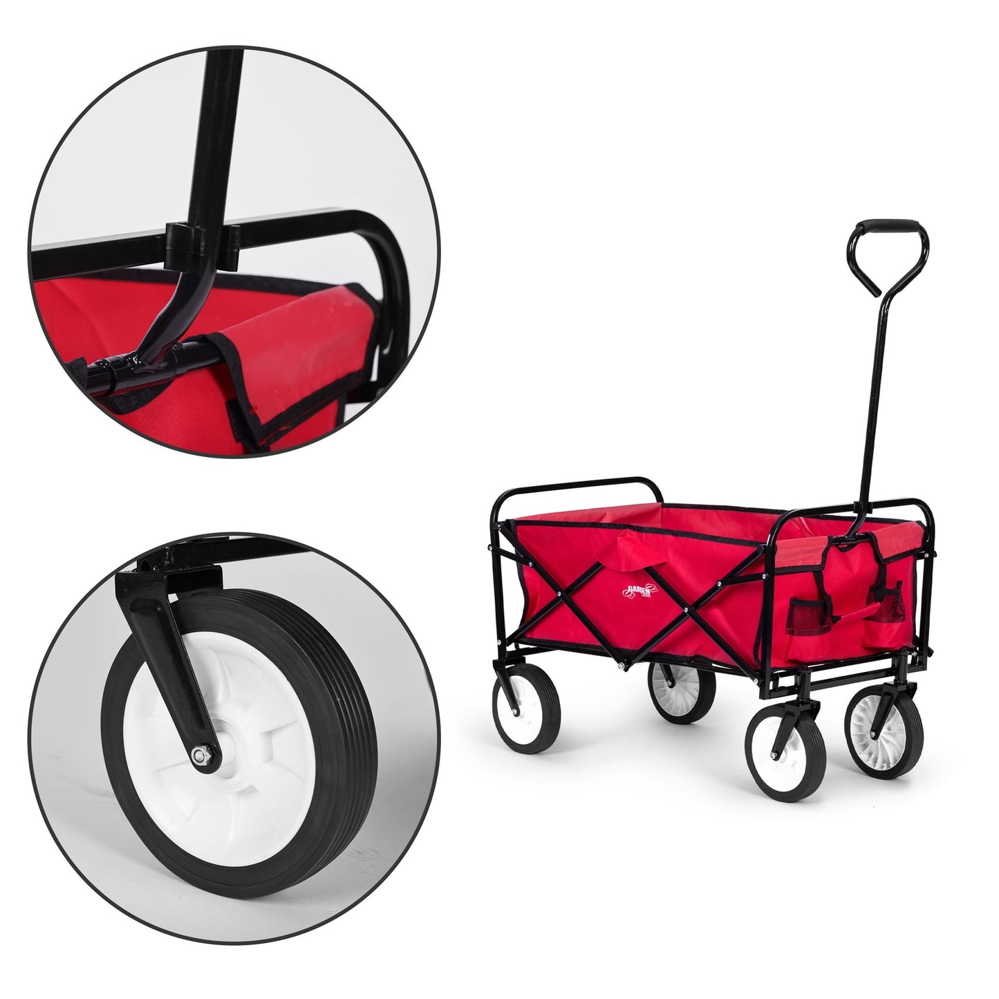 Folding transport trolley large beach garden trolley 70kg red