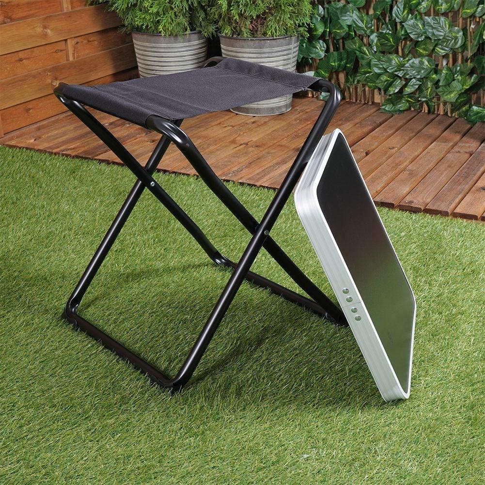 Folding weatherproof camping table with metal legs