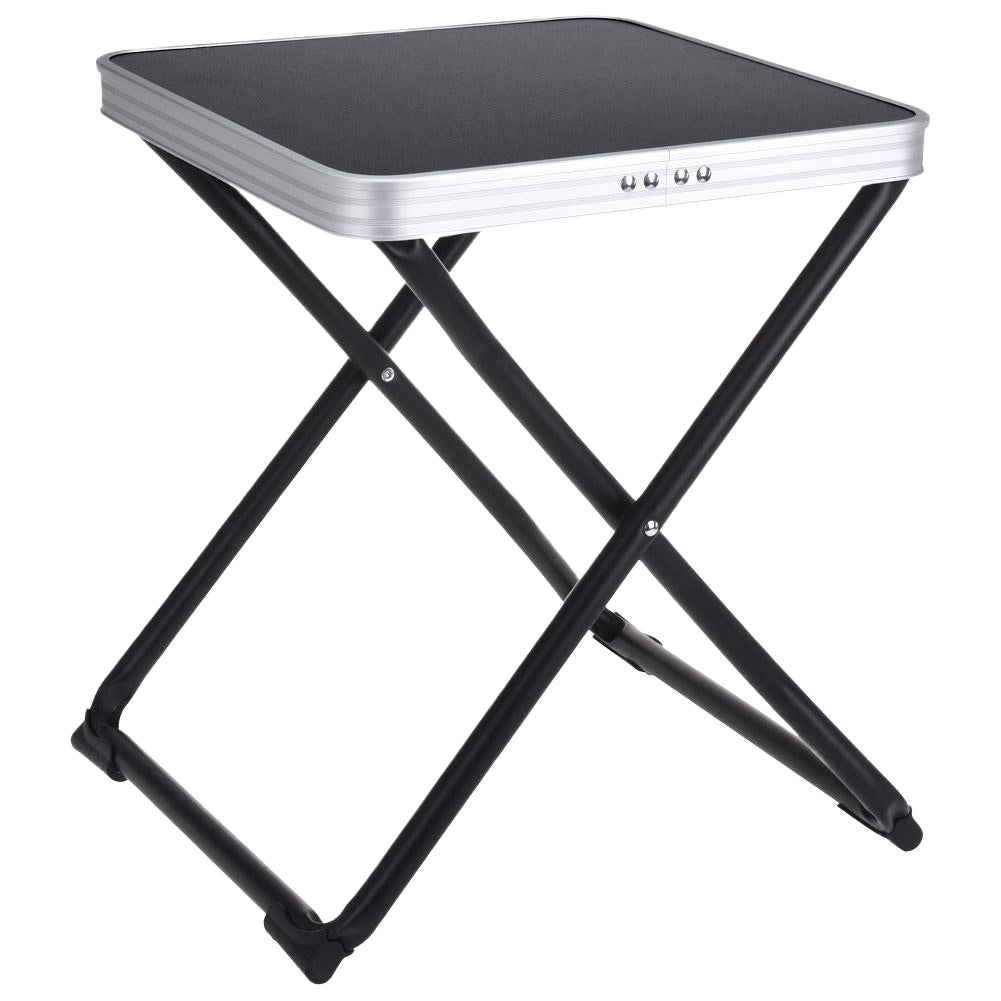 Folding weatherproof camping table with metal legs