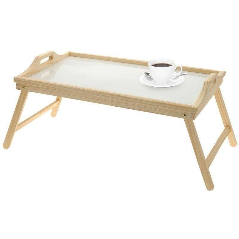 Folding wooden table: Perfect for breakfast, laptop and dining