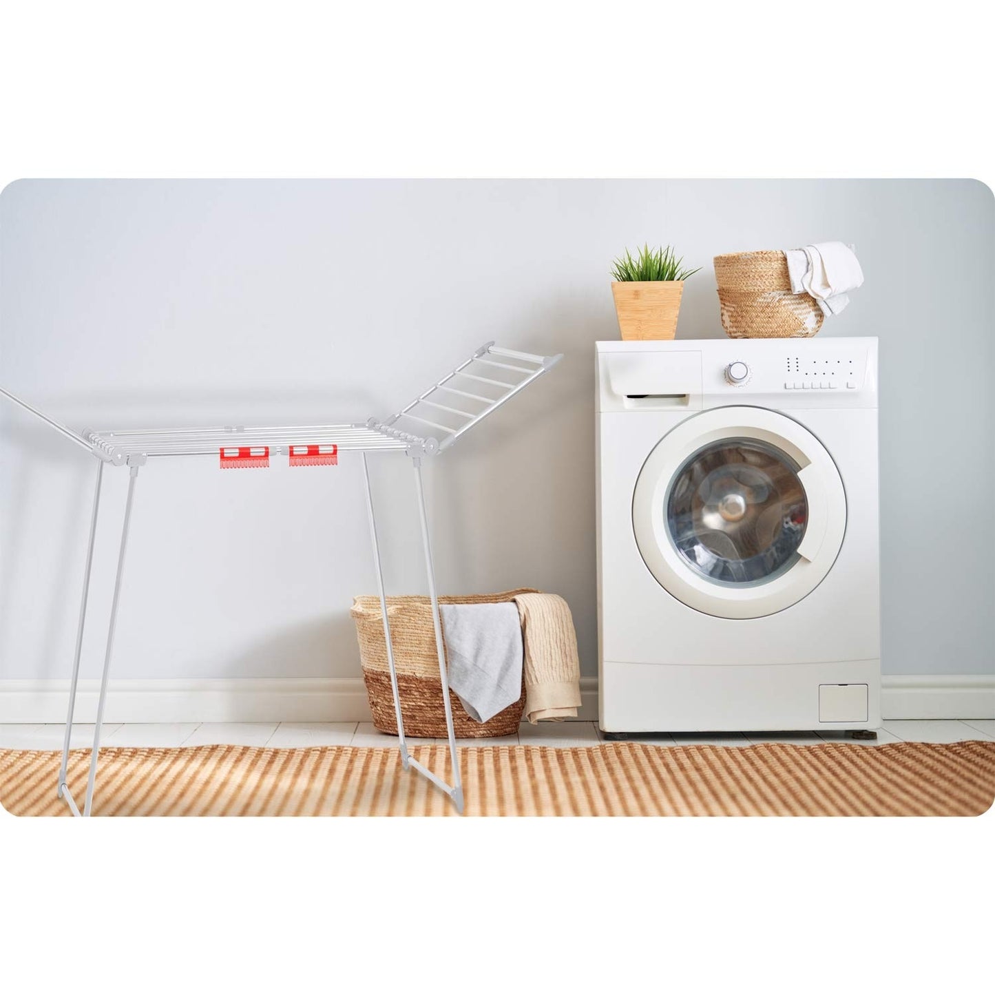 Fold-out drying rack Lydia 27 m in Stainless Steel