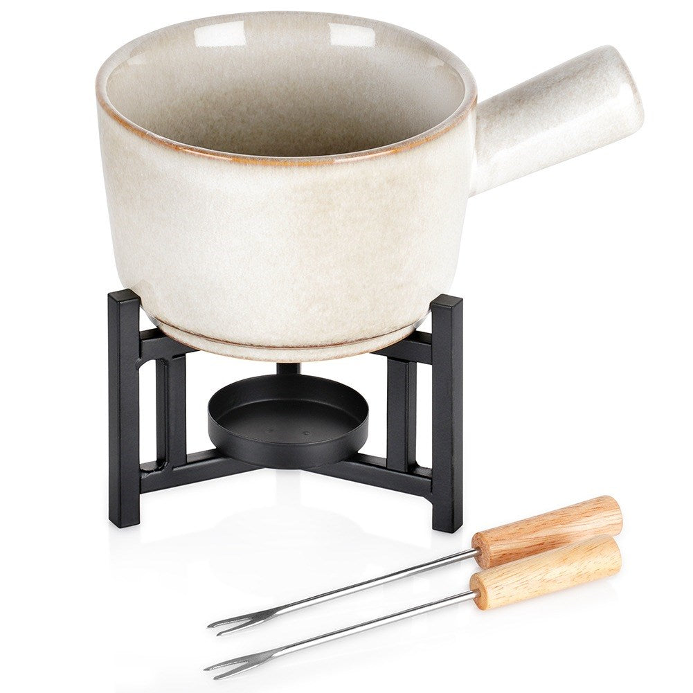 Fondue set, porcelain, 450 ml, 4 pcs.
