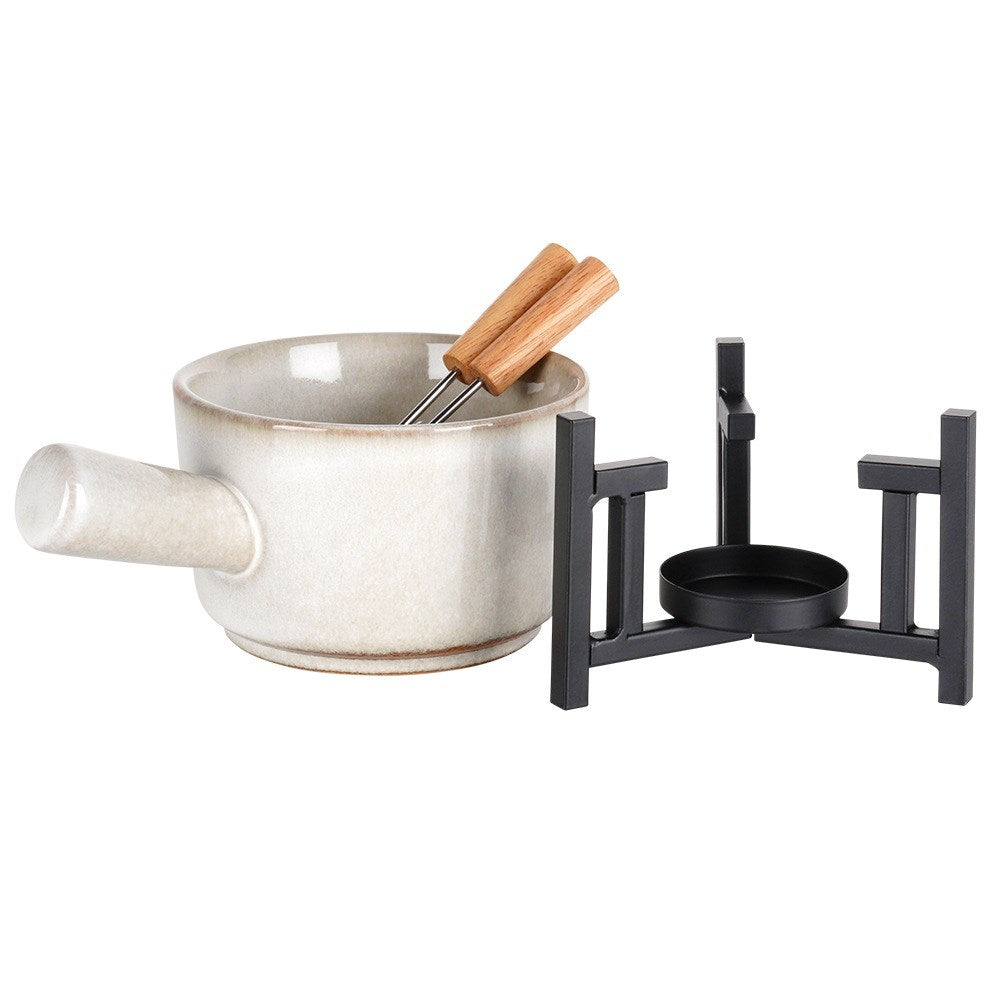 Fondue set, porcelain, 450 ml, 4 pcs.