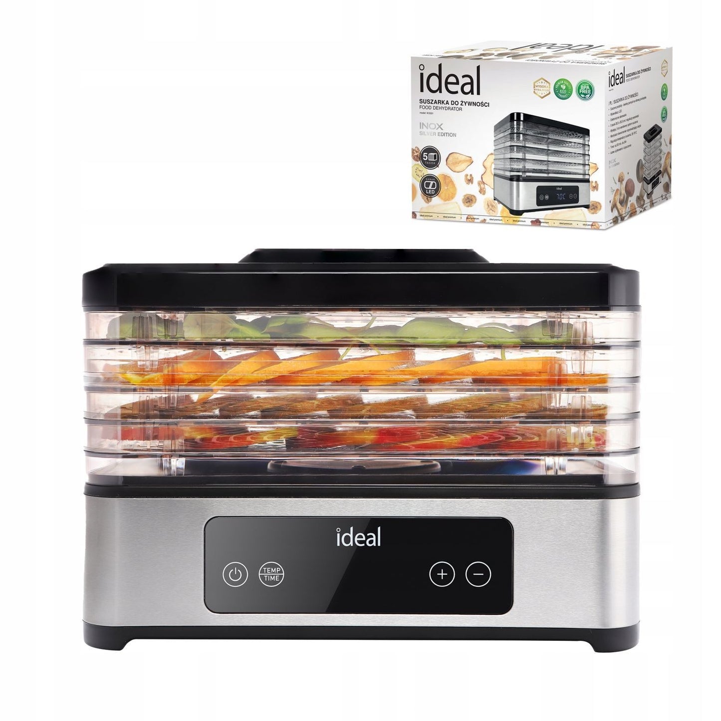 Food Dehydrator 400W, 5 Trays, Timer, Temp Control