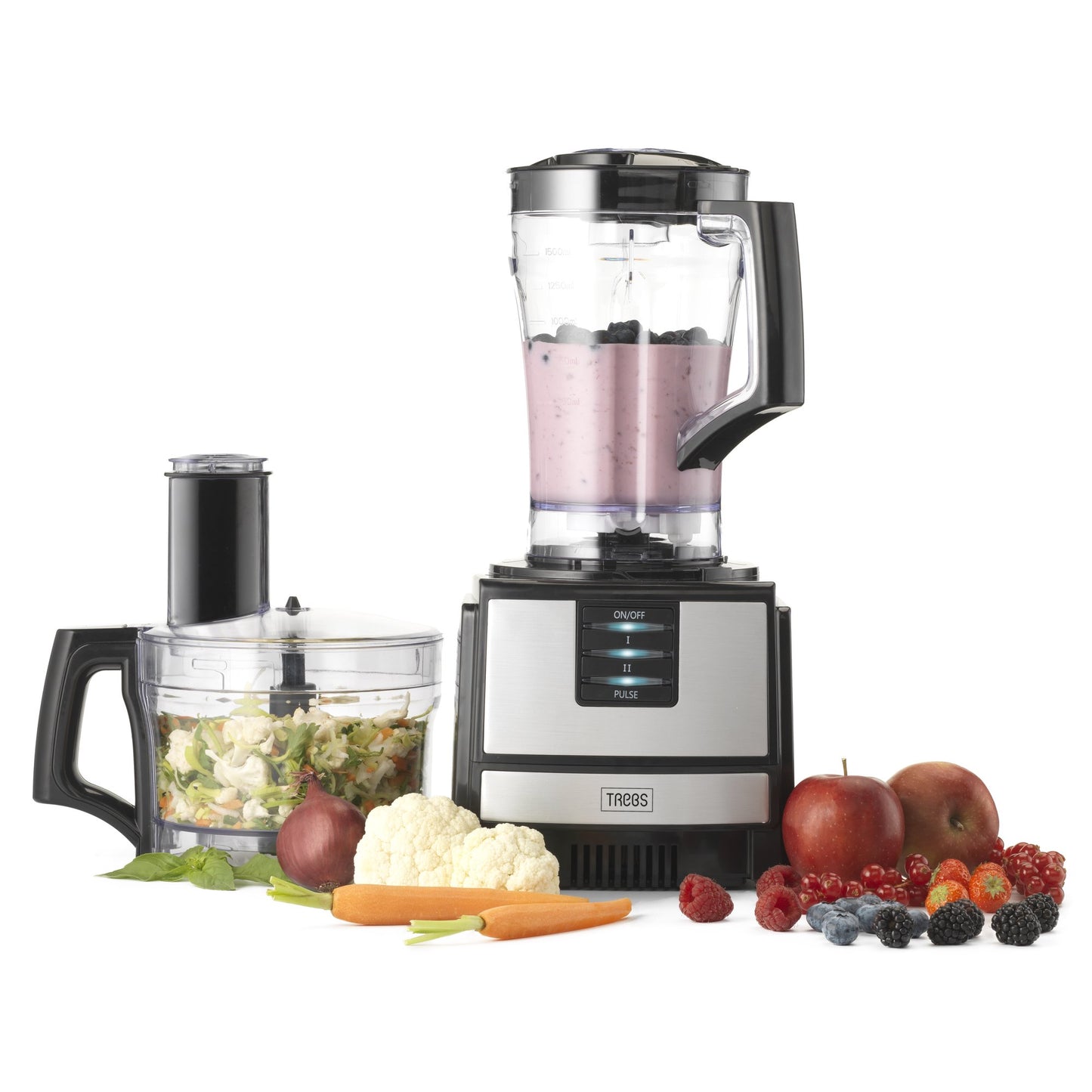 Food Processor with 2 Speeds, 1.2L Bowl, Blender