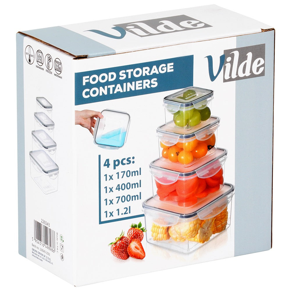 Food Storage Containers with Lid and Seal, Set of 4