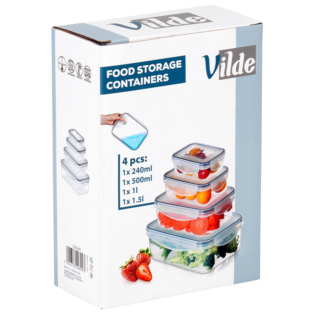 Food Storage Containers with Lid and Seal, Set of 4