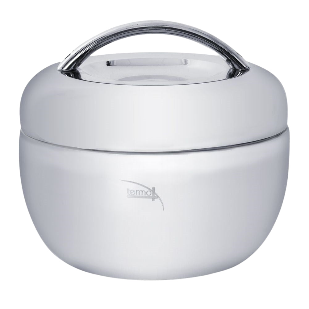Food Thermos in Stainless SteelDiscover our high-quality mat thermos made of stainless steel. This thermos keeps your food warm for up to two hours, making it perfect for lunch on the go. Inside is an extra steel bowl, ideal for soup or other dishes.