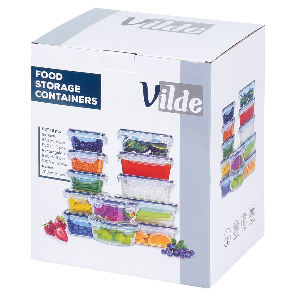 Food containers with lid and seal 12 pcs.