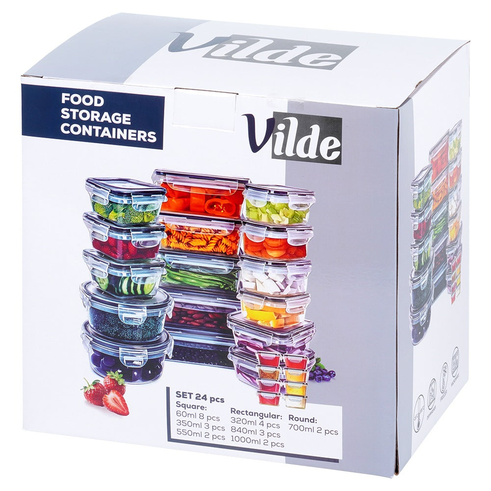 Food containers with lid and seal 24 pcs.