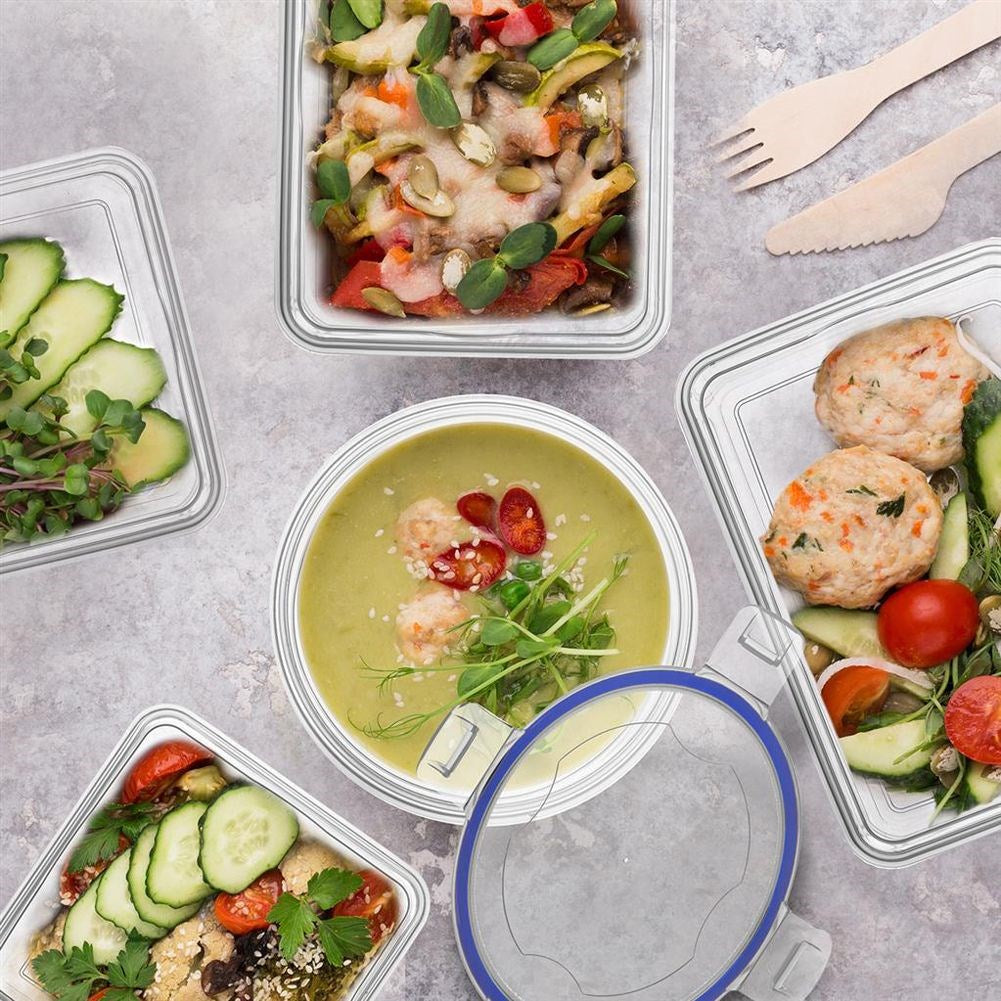 Food container with lid and seal, divided 400 ml