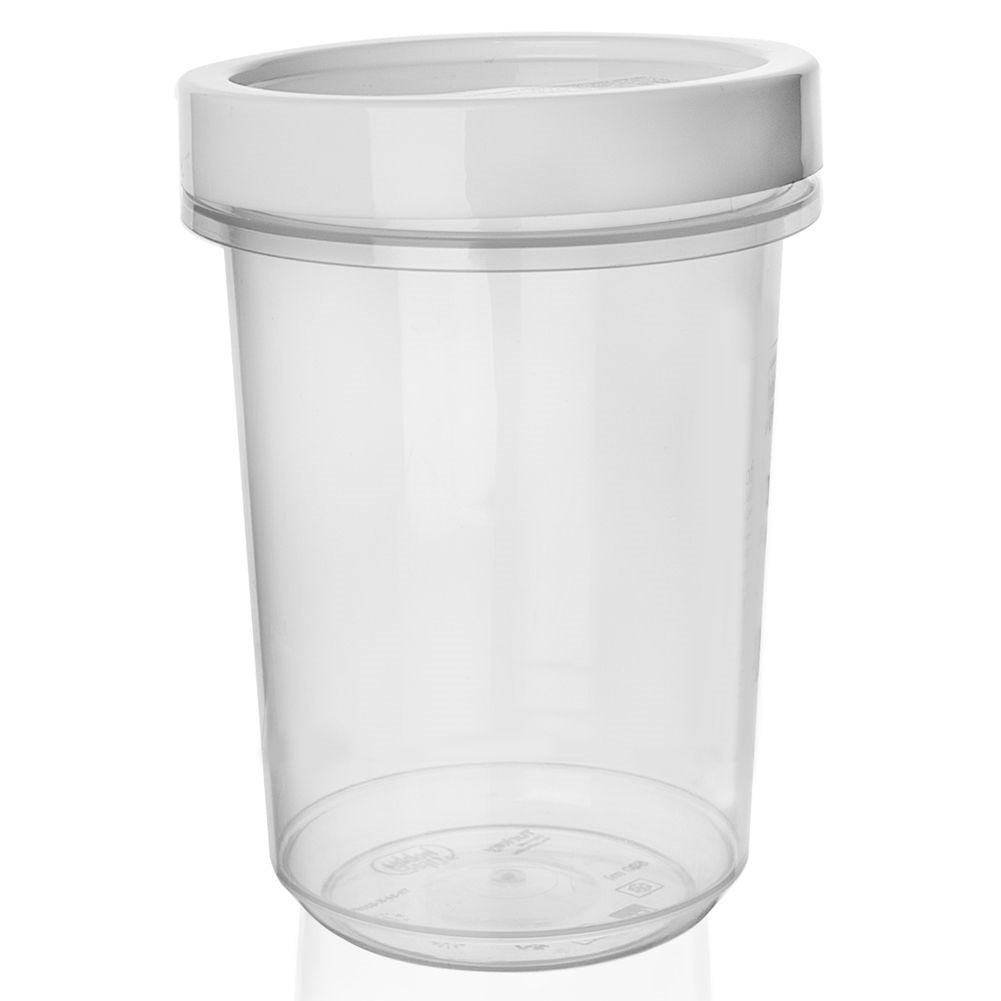 Food container with screw lid, silicone seal and microwave safe