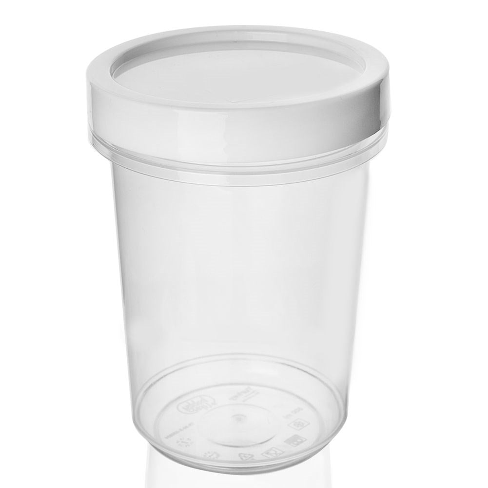 Food container with screw lid, silicone seal and microwave safe