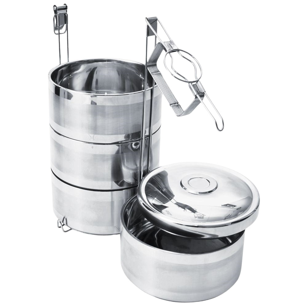 Food transport thermos: 4 containers, stainless steel, 1.1L