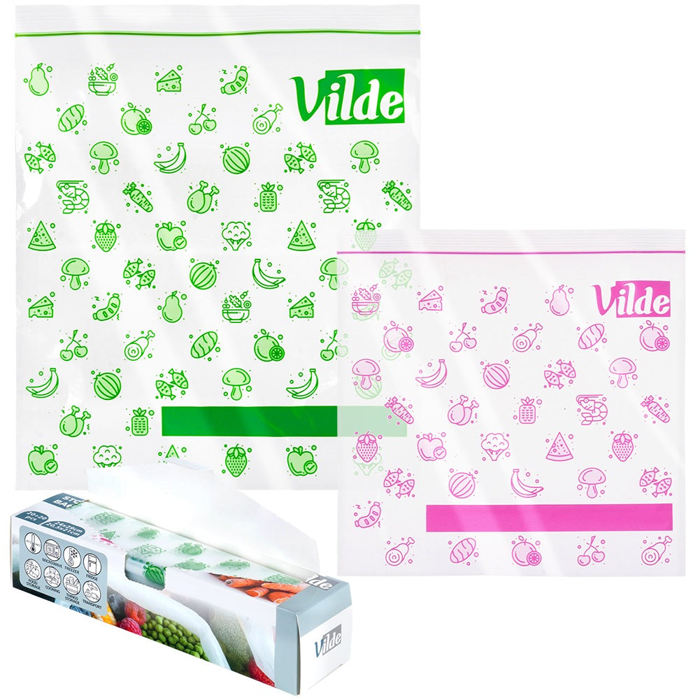 Food ziplock bags 20.5x21 cm / 24x29 cm, 40 pcs.