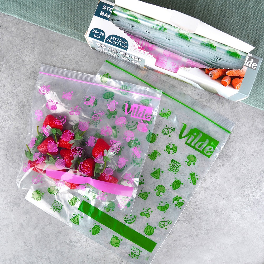 Food ziplock bags 20.5x21 cm / 24x29 cm, 40 pcs.
