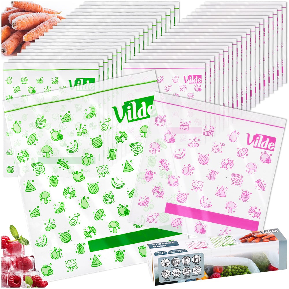 Food ziplock bags 20.5x21 cm / 24x29 cm, 40 pcs.