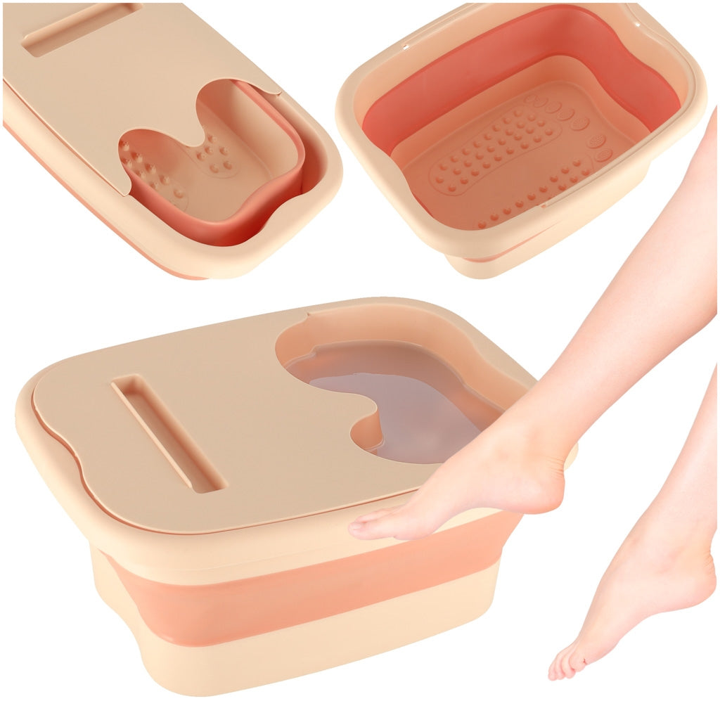Foot Washing Silicone Folding Bucket with Massage Tabs