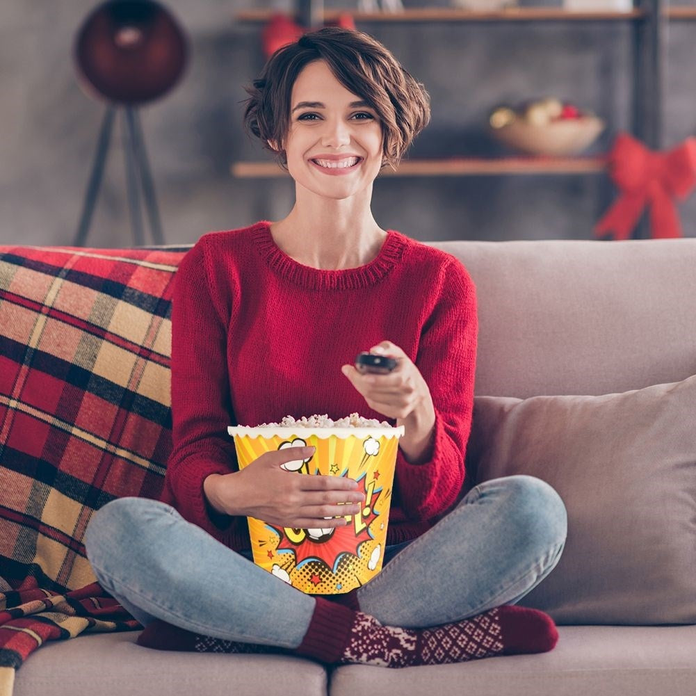 Football Popcorn Bowl: Reusable, 2L for movie nights