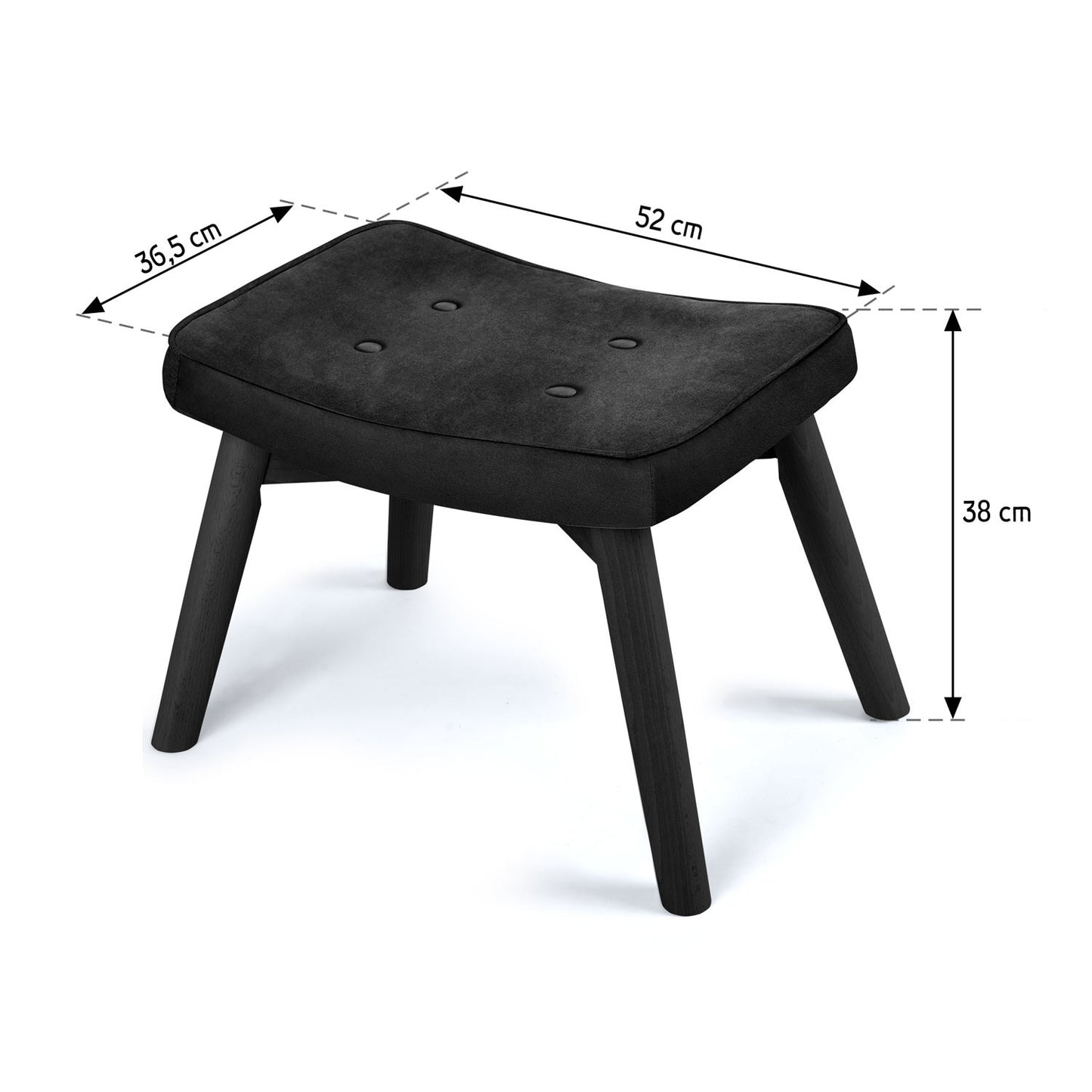Footrest for Norse Sofotel armchair black