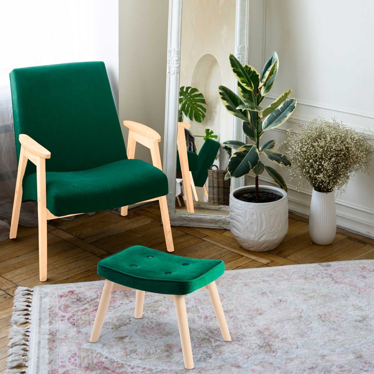 Footstool for armchair Norse Sofotel dark green