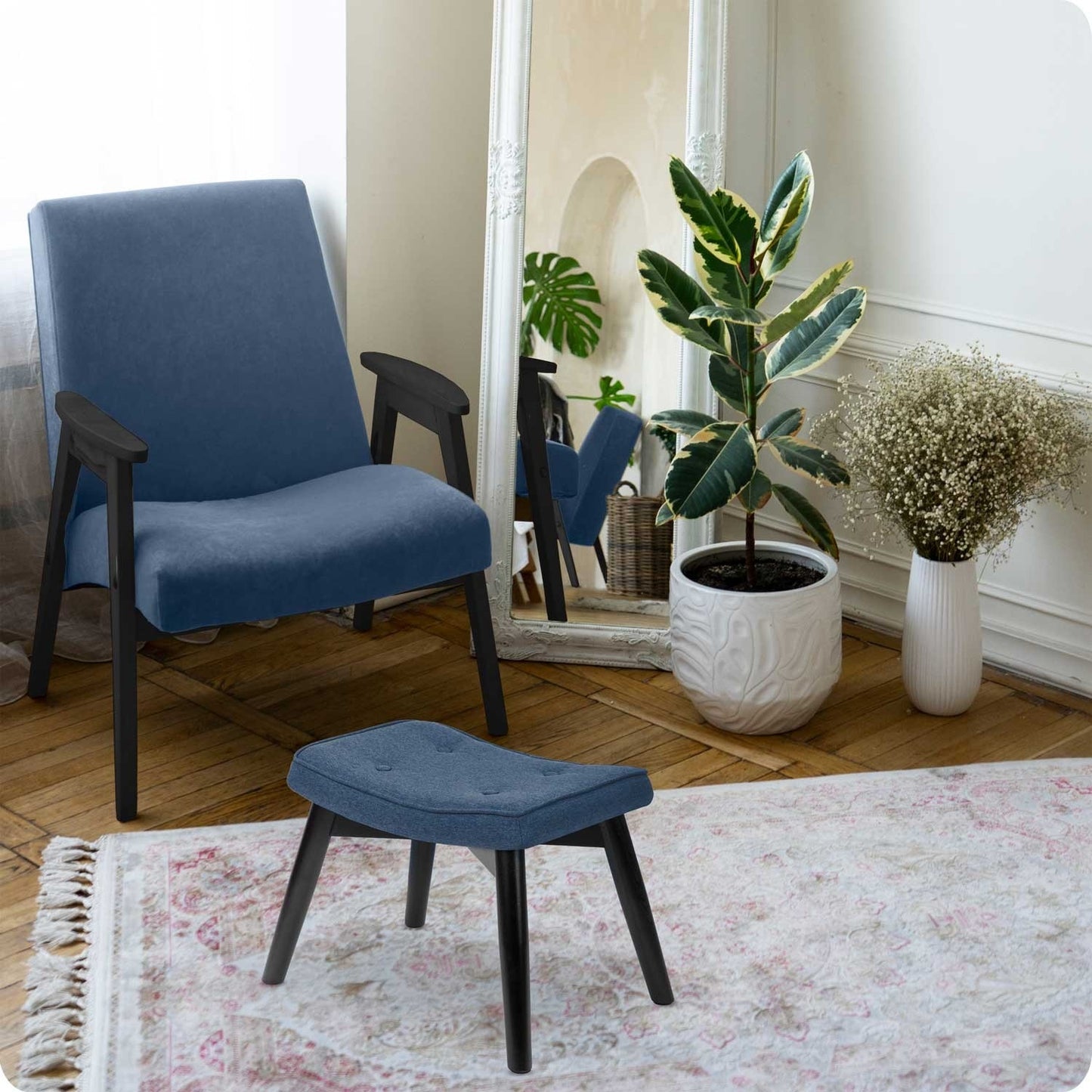 Footstool for armchair Norse Sofotel, navy blue