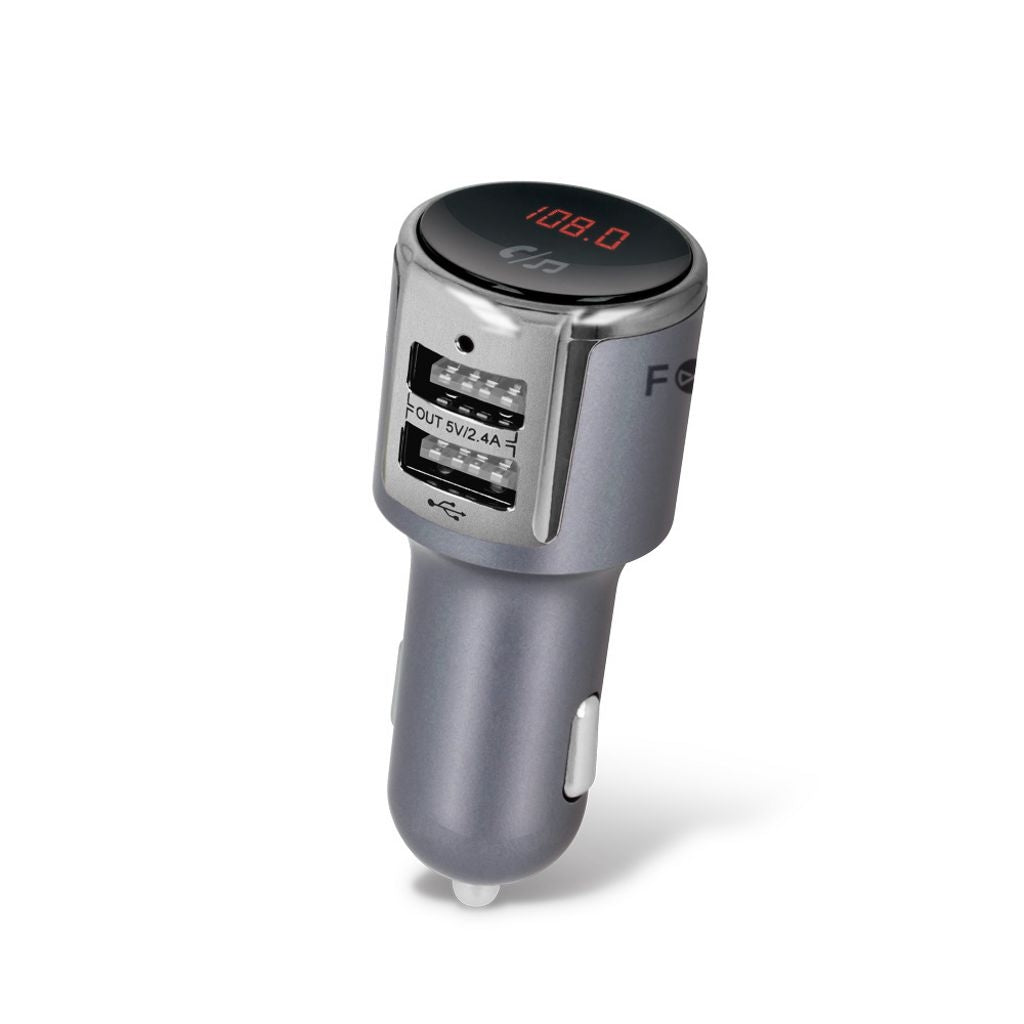 Forever FM Transmitter Bluetooth / Car Charger 2x USB-A 2.4A - Silver