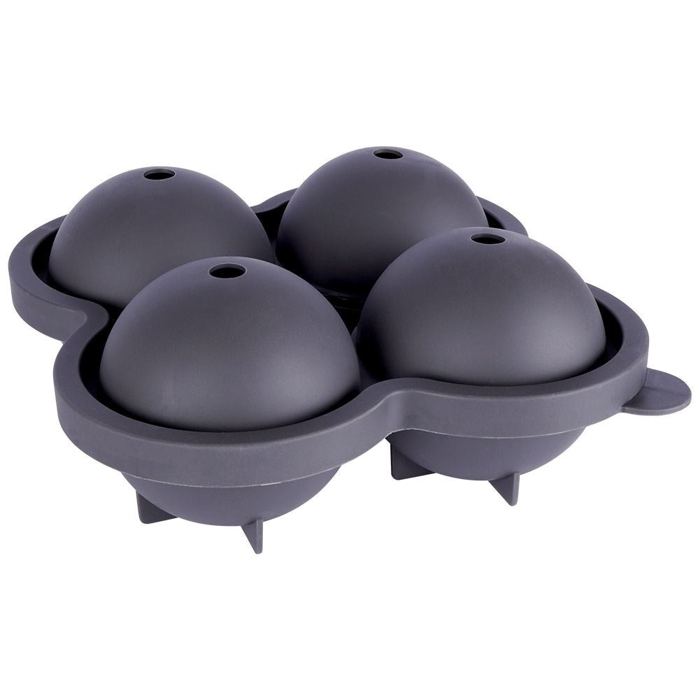 Form for four large ice balls, 8 cm, black thermoplastic