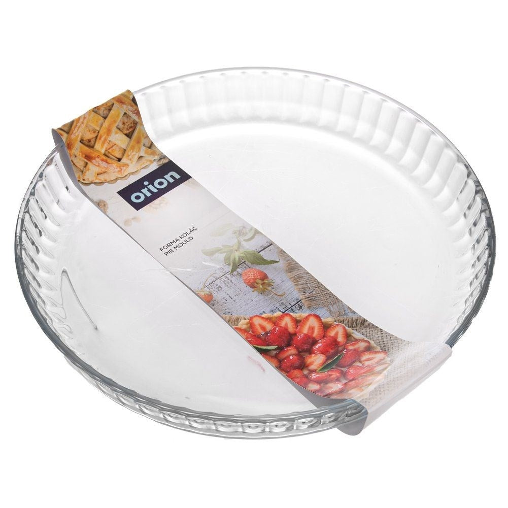 Form for pie and pizza in durable borosilicate glass