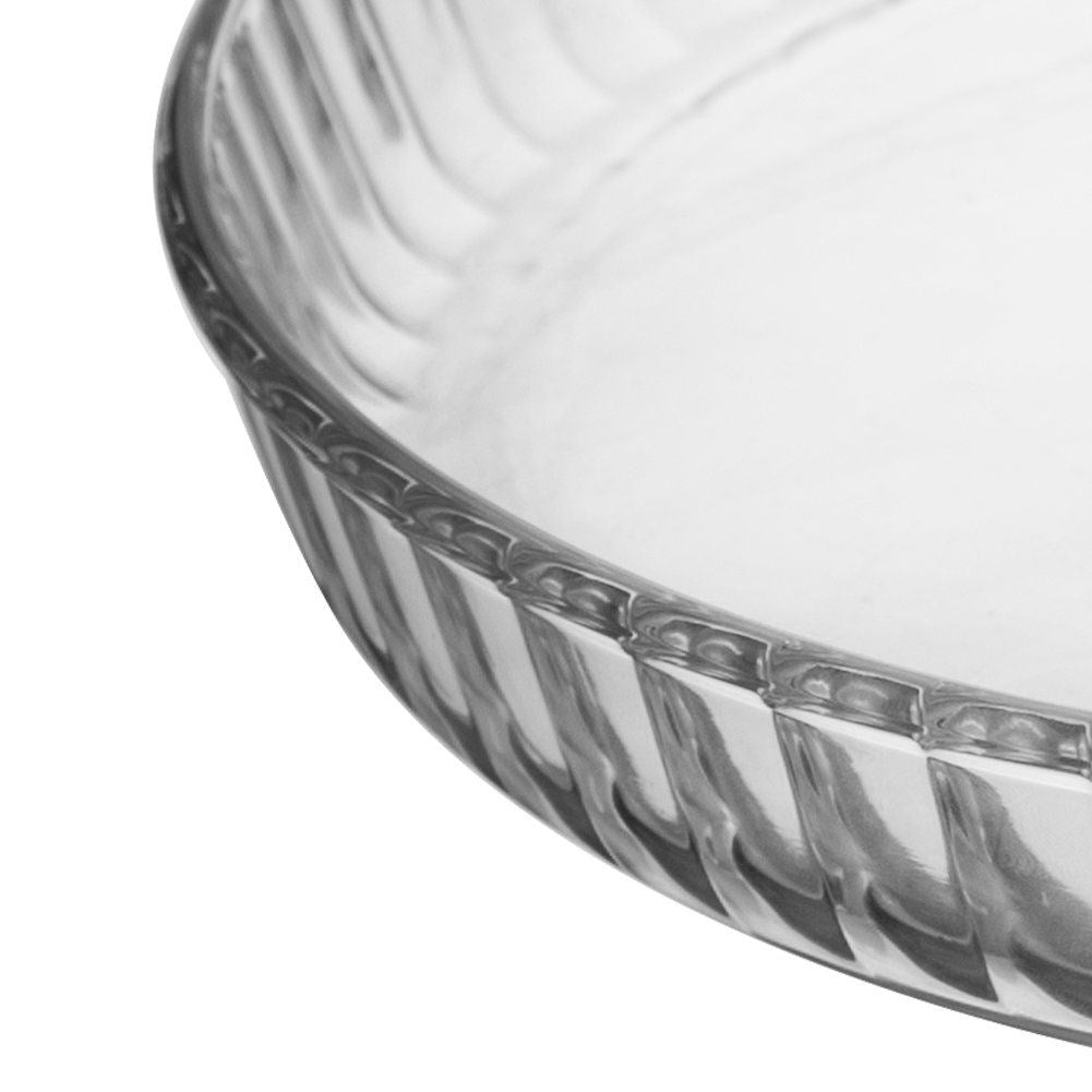 Form for pie and pizza in durable borosilicate glass