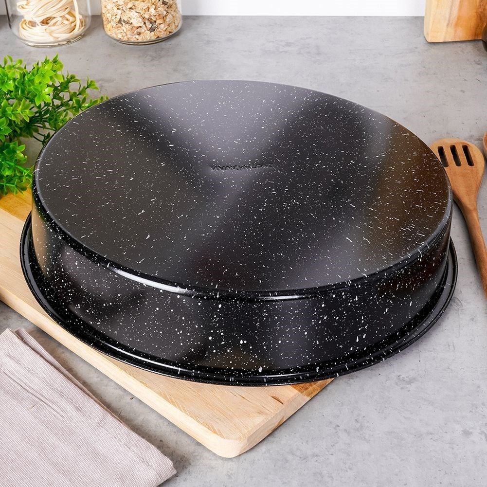 Form with non-stick granite coating for baking