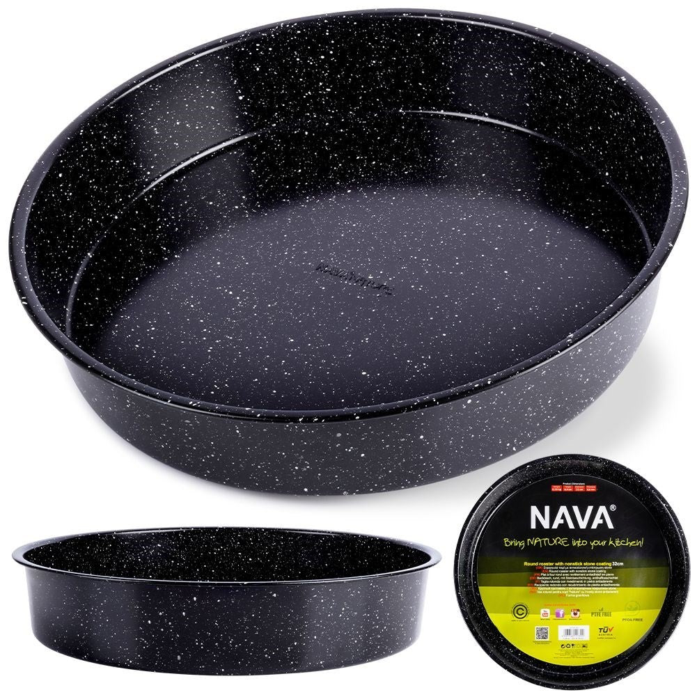 Form with non-stick granite coating for baking