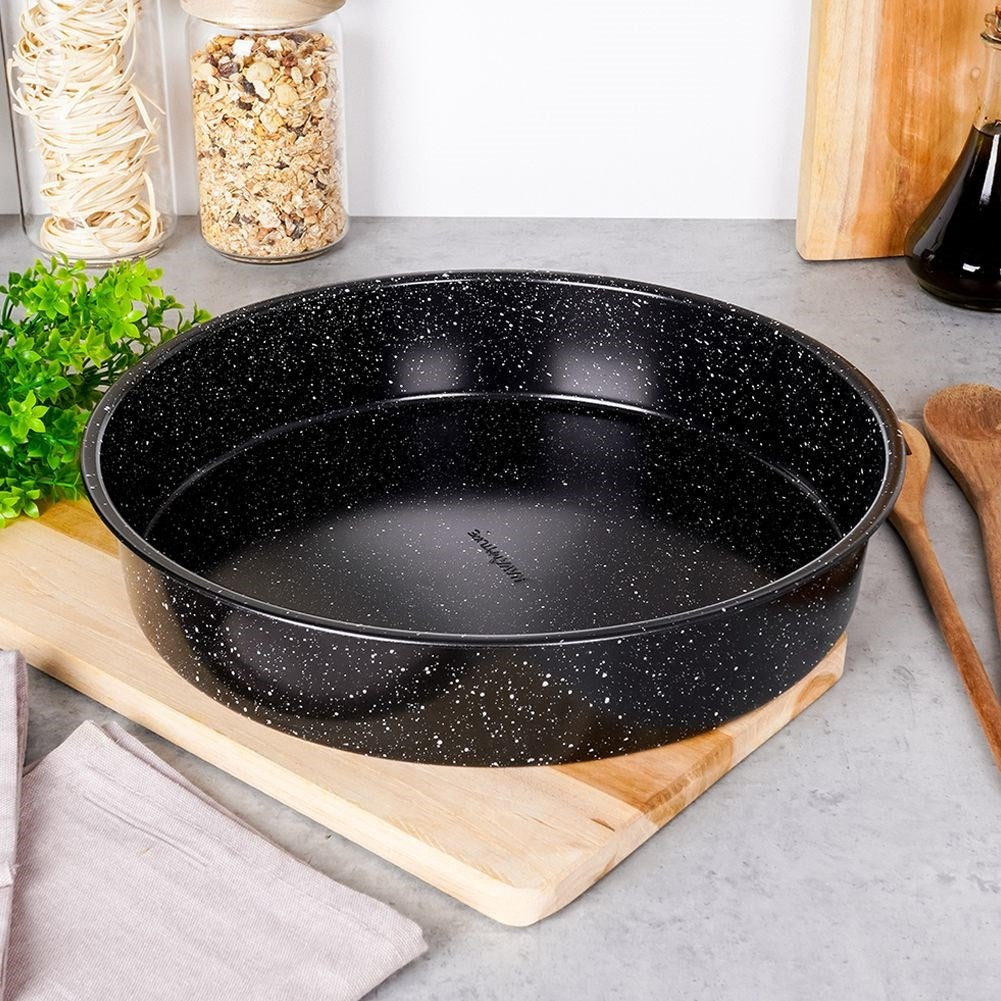 Form with non-stick granite coating for baking