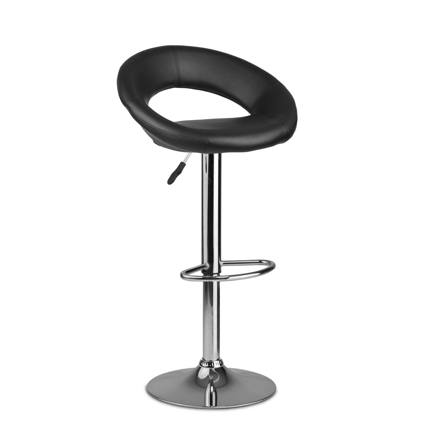 Forza bar stool with backrest, black