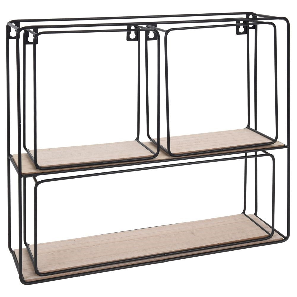 Four black metal shelves in industrial LOFT style