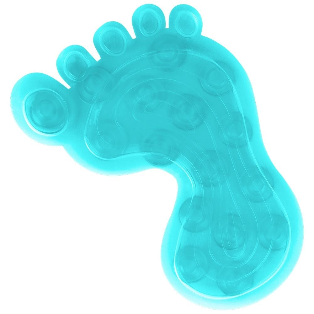 Four blue non-slip mats with suction cups for shower/bathtub