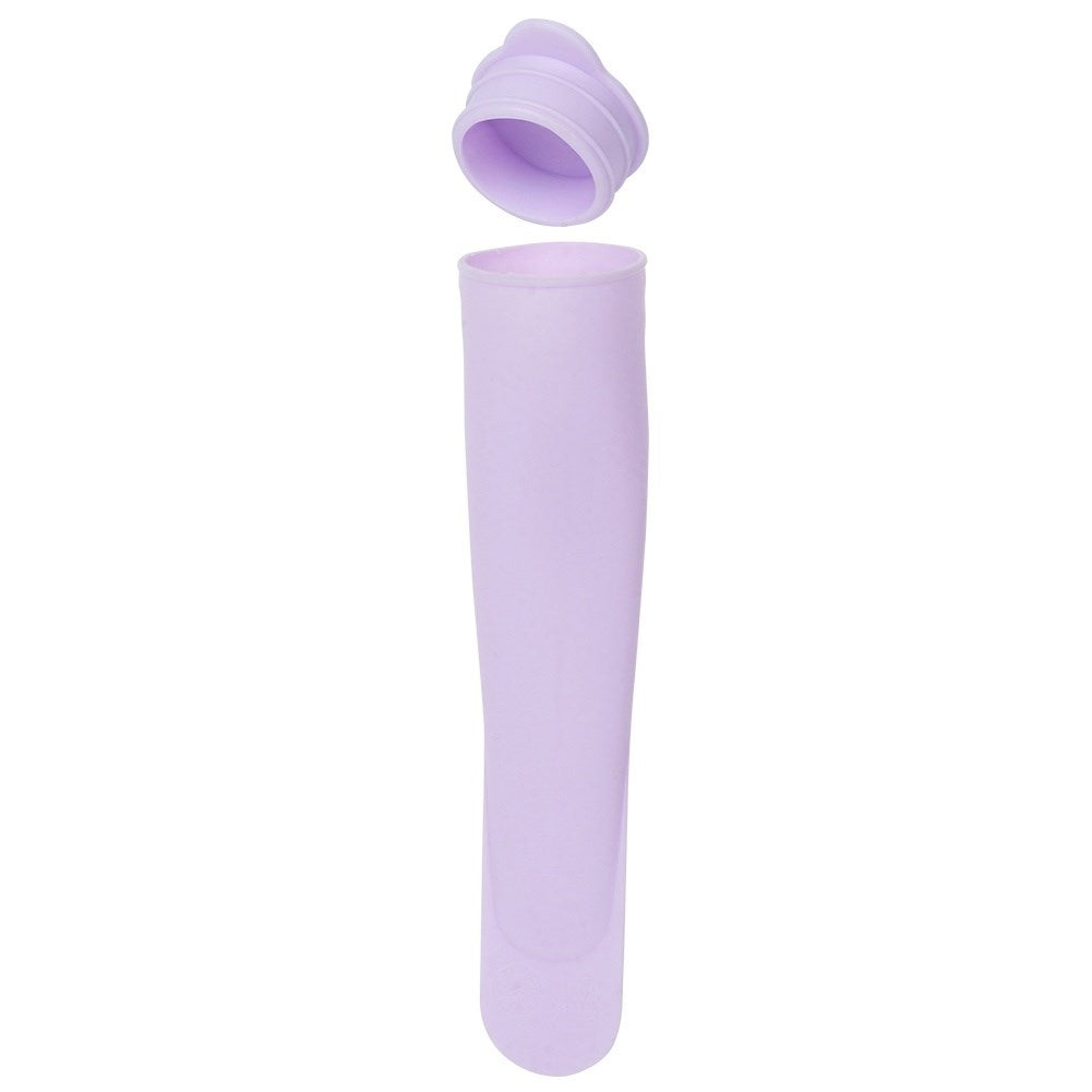 Four colorful silicone ice cream molds with tight-fitting lids